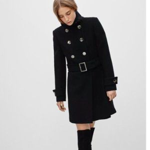 Aritzia Babatom Bromley Double Breasted Military Style Belted Coat